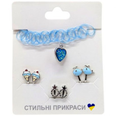 Набір аксесуари для дівчат, сережки пакет (БЛАКИТНИЙ)