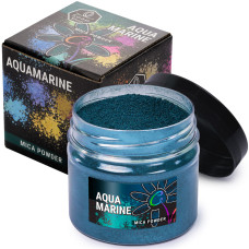 Слюдяний пігментний порошок AQUAMARINE (Аквамарин) для епоксидної смолі, мила, макіяжу та манікюру, банку (57 г)
