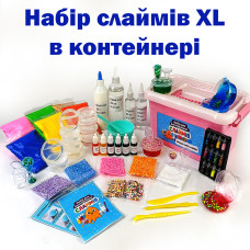 МЕГА Слайм-Набір для Дітей , Все для Створення Яскравих Слаймів, 40+ Складових у Зручному Контейнері
