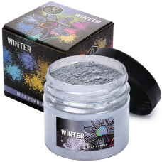 Слюдяний пігментний порошок WINTER (Зима) для епоксидної смолі, мила, макіяжу та манікюру, банку (57 г)