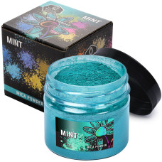 Слюдяний пігментний порошок MINT (М'ята) для епоксидної смолі, мила, макіяжу та манікюру, банку (57 г)
