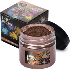 Слюдяний пігментний порошок LIGHT BROWN (Коричневий) для епоксидної смолі, мила, макіяжу та манікюру, банку (57 г)