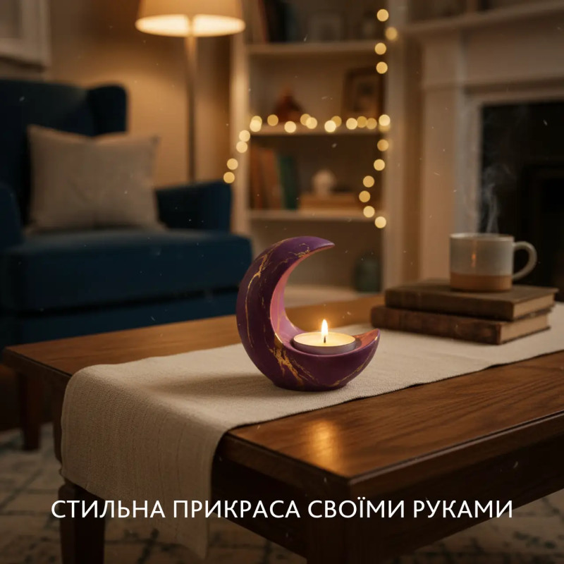 Набір для творчості виготовлення підсвічника з гіпсу своїми руками зі свічкою для початківців