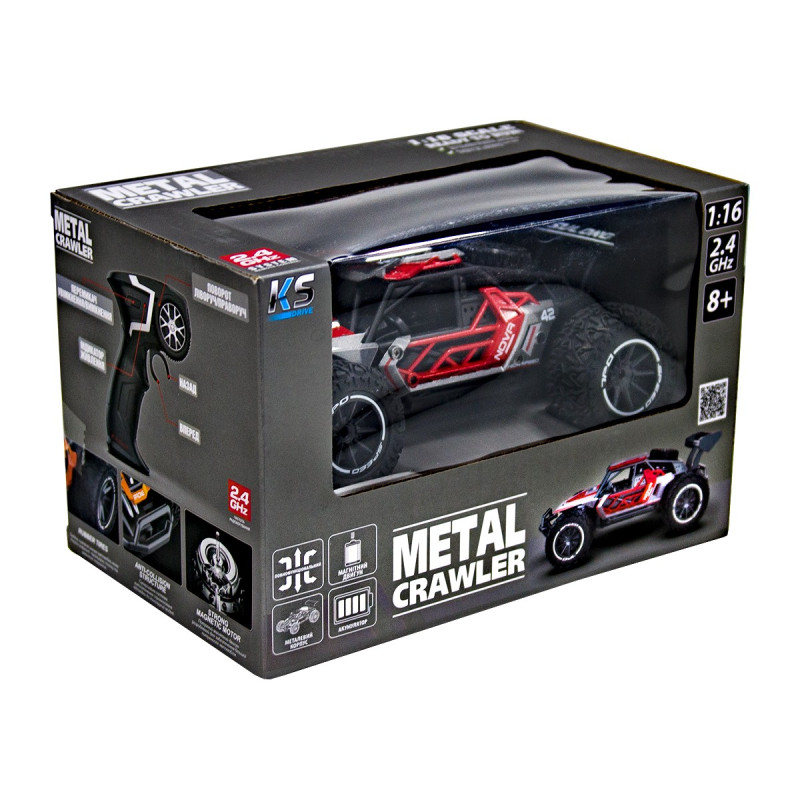 Автомобіль Metal Crawler на радіокеруванні – Nova (сіро-червоний, 1:16)