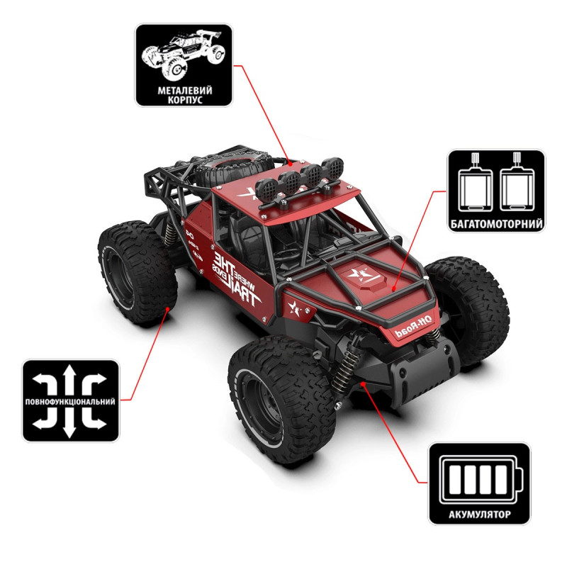 Автомобіль Off-road Crawler на радіокеруванні – Race (матовий червоний, 1:14)