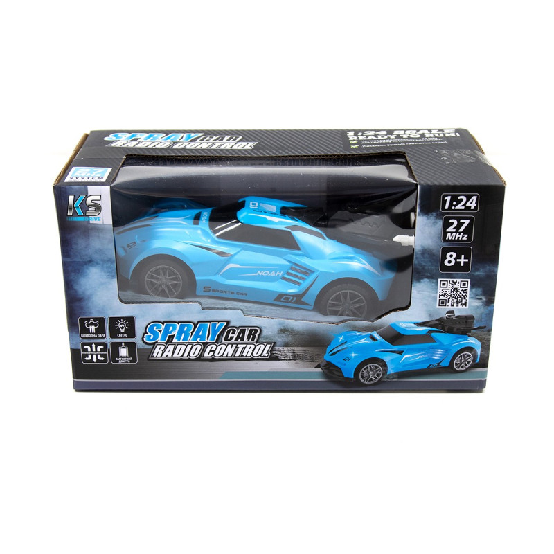Автомобіль Spray Car на радіокеруванні  – Sport (блакитний, 1:24, світло, функція туман)