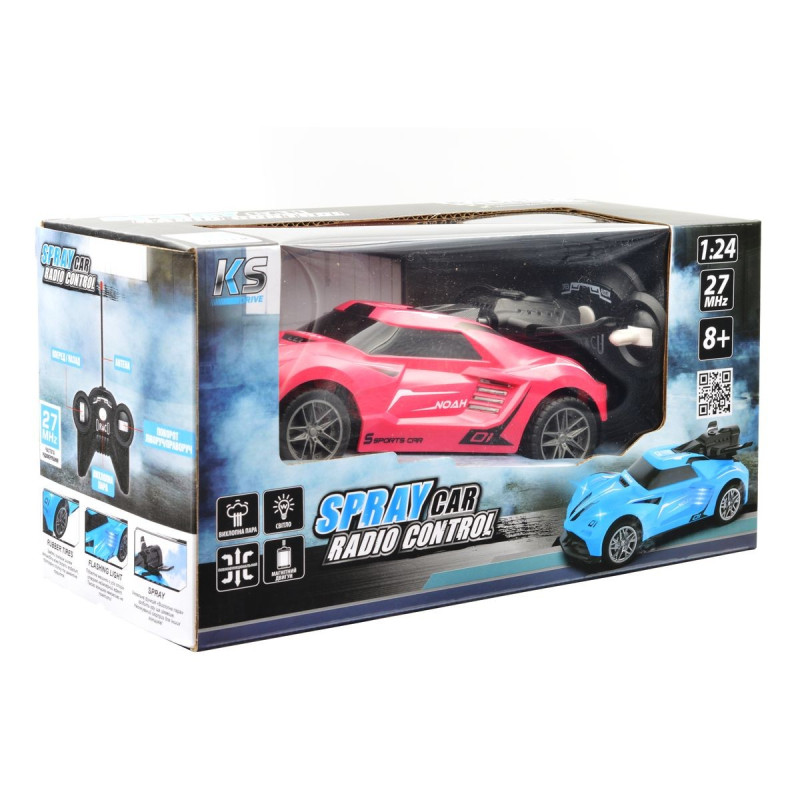 Автомобіль Spray Car на радіокеруванні  – Sport (рожевий, 1:24, туман)