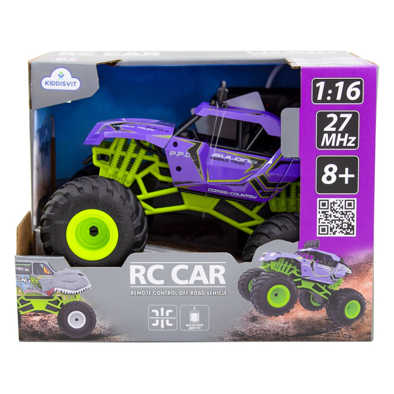Автомобіль Bigfoot Off-road на радіокеруванні – Violet (1:16, 27 МГц (MHz))