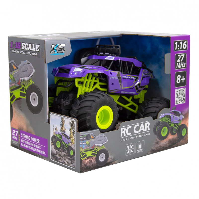 Автомобіль Bigfoot Off-road на радіокеруванні – Violet (1:16, 27 МГц (MHz))
