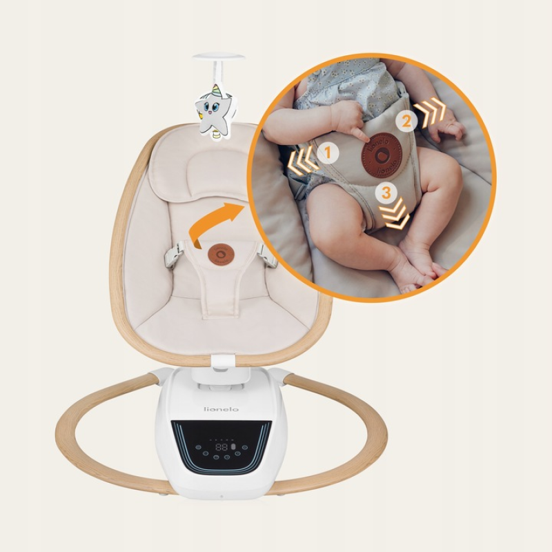 Крісло-гойдалка Lionelo OLIVIA BEIGE NATURAL