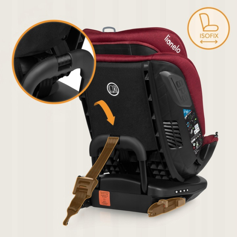 Детское автокресло Lionelo BASTIAAN RWF i-Size RED BURGUNDY