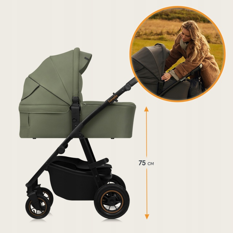 Універсальна коляска 2 в 1 Lionelo AMBER PLUS GREEN FOREST