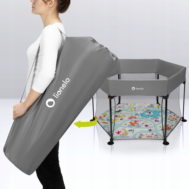 Манеж Lionelo ROEL PLUS GREY MULTICOLOR