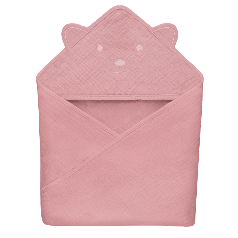 Рушник Lionelo MUSLIN HOODED TOWEL PINK BABY