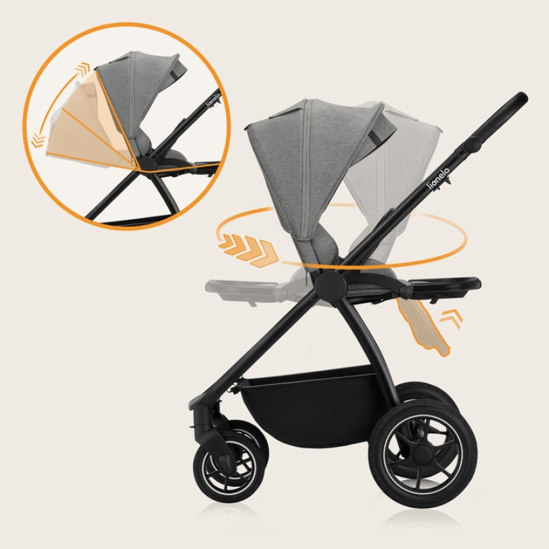 Універсальна коляска 3 в 1 Lionelo MERIL 3IN1 GREY STONE