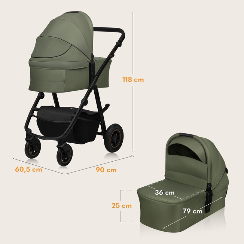 Універсальна коляска 2 в 1 Lionelo AMBER PLUS GREEN FOREST