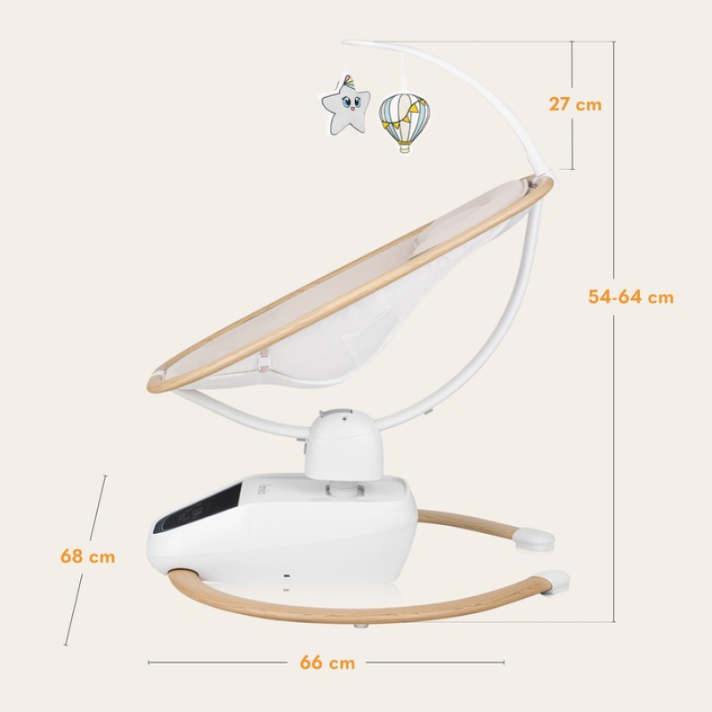 Крісло-гойдалка Lionelo OLIVIA BEIGE NATURAL