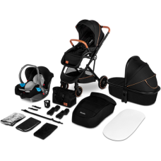 Універсальна коляска 3 в 1 Lionelo RIYA BLACK ONYX