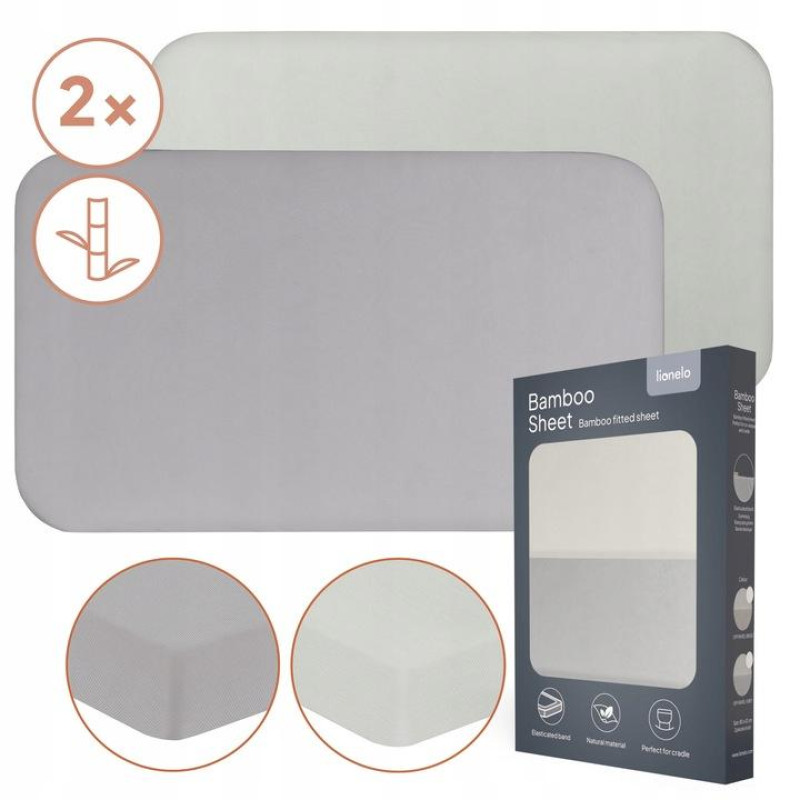 Простирадло Lionelo BAMBOO SHEET OFF WHITE GREY 118x60