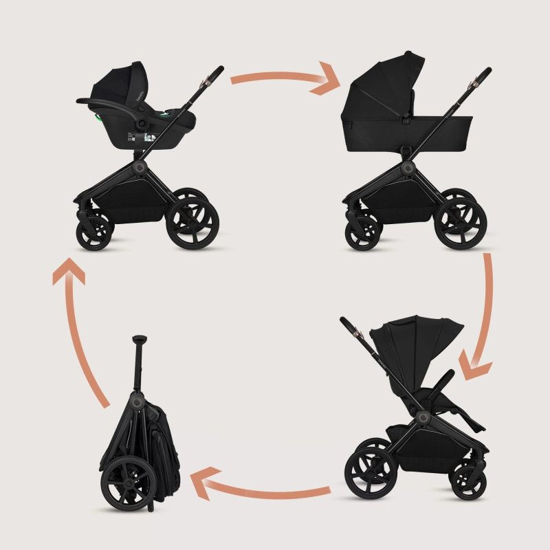Універсальна коляска 3 в 1 Lionelo FREYA 3IN1 BLACK ONYX