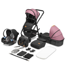 Універсальна коляска 3 в 1 Lionelo AMBER PINK ROSE