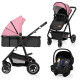 Універсальна коляска 3 в 1 Lionelo AMBER PINK ROSE