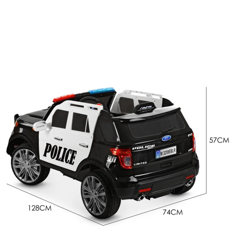 Дитячий електромобіль Джип Bambi M 3259EBLR-1-2, р/у, Чорно-білий
