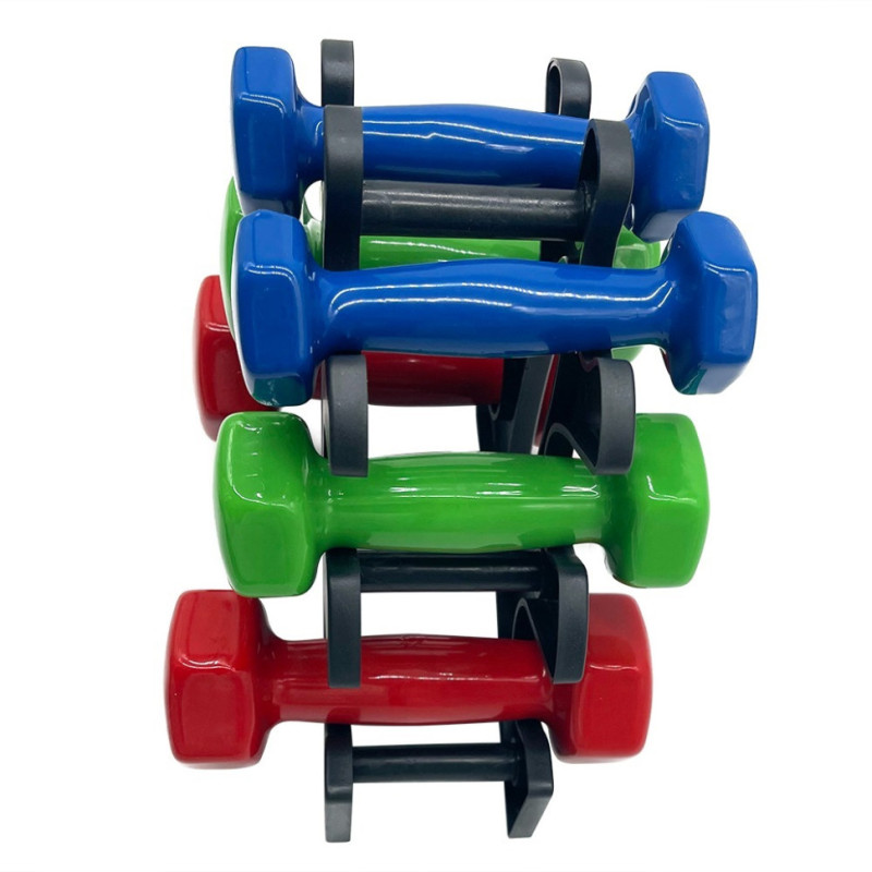 Набір вінілових гантелей на підставці Vinyl Dumbbell Set NE-VIN-125, 2 шт по 1 кг, 1,5 кг, 2 кг