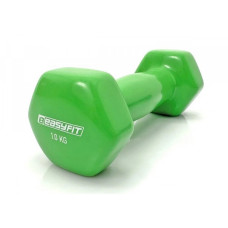 Гантель для фітнесу EasyFit EF-0010-G 1 кг, з вініловим покриттям, салатова