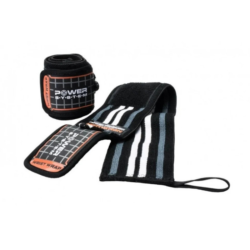 Кістові бинти Wrist Wraps Power System PS-3500_Grey-Black