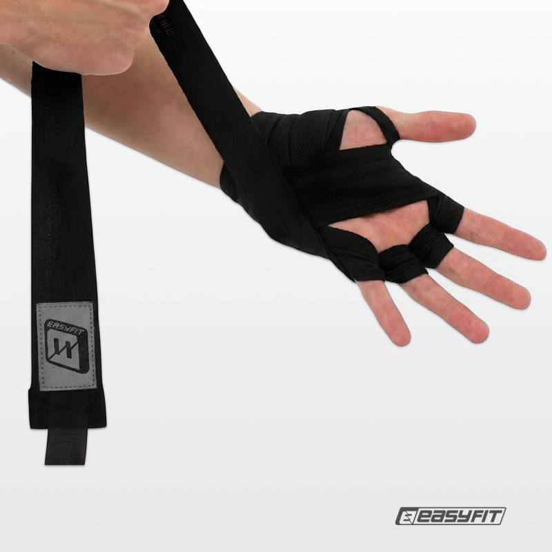 Бінти для боксу EasyFit EF-0374-30-bk, Classic Wrap, чорний 3 м
