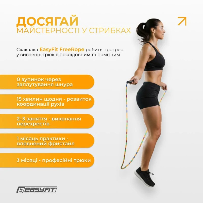 Бісерна скакалка EF-2820-MD, FreeRope, мультиколор 2,7 м