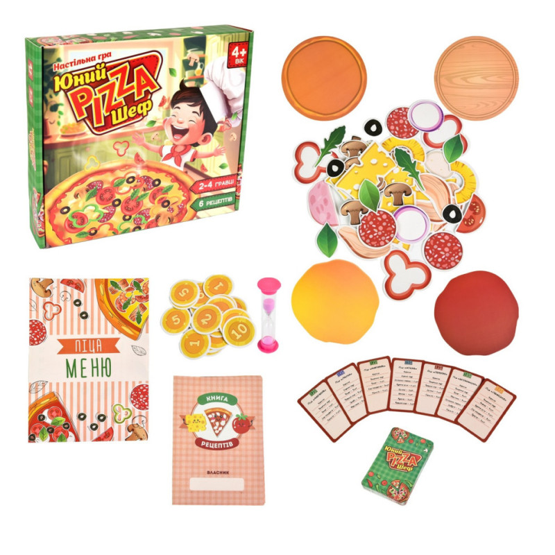Настільна гра Юний Pizza Шеф 30781 інгредієнти для піци 6 рецептов