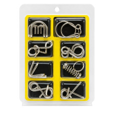 Набір металевих головоломок 2088F-G(Yellow) 8 шт, в слюді, 12-18-3 см
