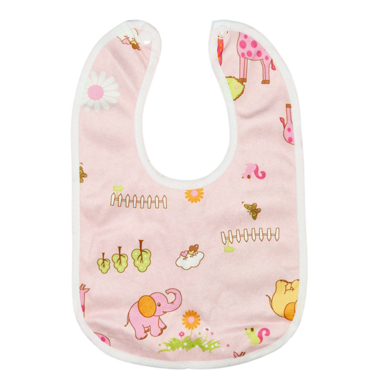 Дитячий слинявчик тканинний MGZ-0600(Pink) на кнопці