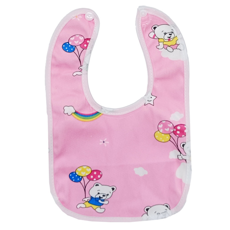 Дитячий слинявчик тканинний MGZ-0600(Pink) на кнопці