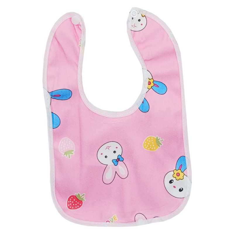 Дитячий слинявчик тканинний MGZ-0600(Pink) на кнопці