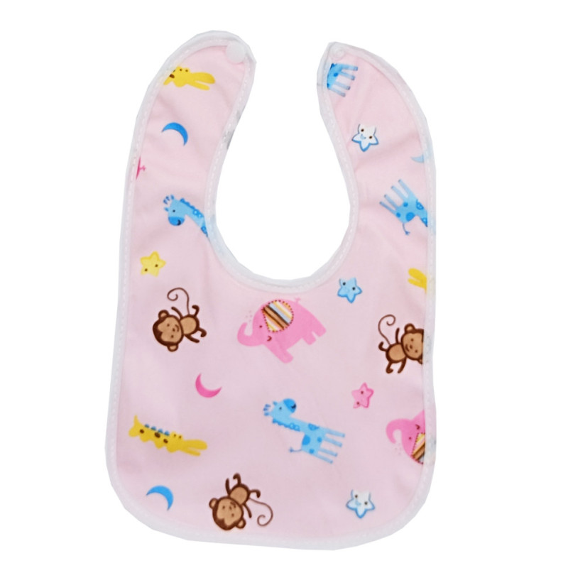 Дитячий слинявчик тканинний MGZ-0600(Pink) на кнопці