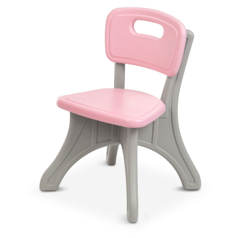 Детский cтолик с двумя стульями NEW TABLE-8 серо-розовый