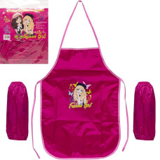 Фартух дитячий з нарукавниками для дівчаток CR5530(Pink) 54х37 см (91392)