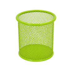 Склянка для ручок 562001-Green металева, кругла, 9,5х7,5см.