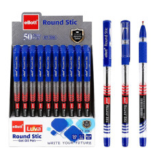 Ручка масляна Round Stic ET-386-50 синій, м'який грип, 0,7 мм