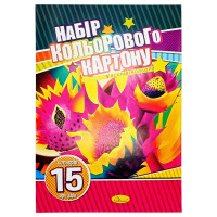 Набор цветного картона АП-1105 А4-15, 15 листов, односторонний Вид 2