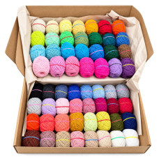 Великий набір для в'язання іграшок Candy-yarn CY22_15573_10657, 60 кольорів по 12 грам