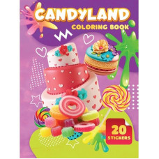 Дитяча розмальовка Candyland А06012506, 20 наліпок А4