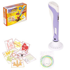 3D Ручка (3DPEN-3) - 3 NEW з трафаретами DX008 Фіолетовий