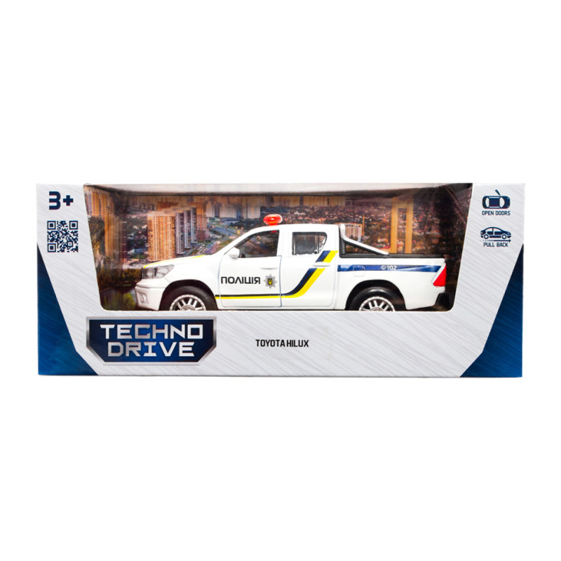 Дитяча автомодель Toyota Hilux Police TechnoDrive KM250426 масштаб 1:32