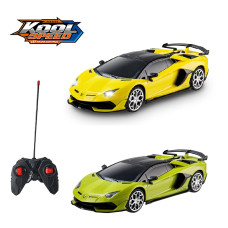 Машинка на радіокеруванні "Lamborghini" на батарейках оливкова/жовта (25,2x12x10 см)/Kool Speed