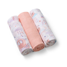 Пелюшки муслинові бавовняні (70х70 см)  3 шт. (Рожевий) /"Babyono"