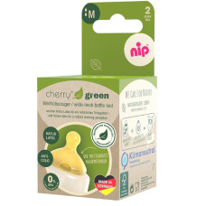 Соска кругла Cherry Green (латекс)(від 0 м.),М (середній потік),(2 шт)/ NIP